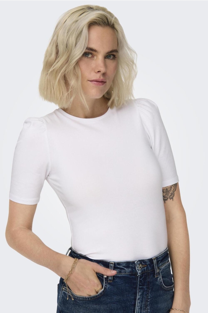 ONLLIVE LOVE 2/4 PUFFTOP JRS NOOS 15282484 WHITE